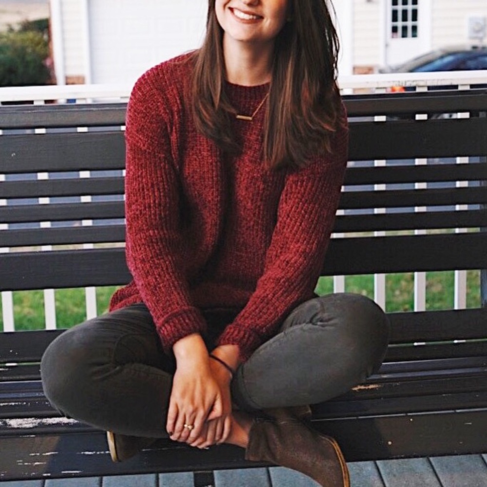 Oversized Burgundy Soft Sweater